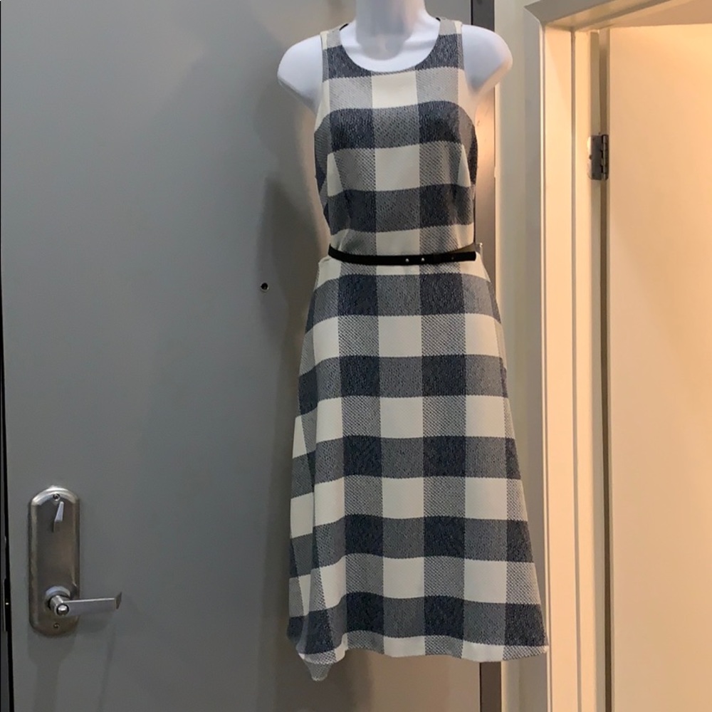 Plaid midi a-line dress